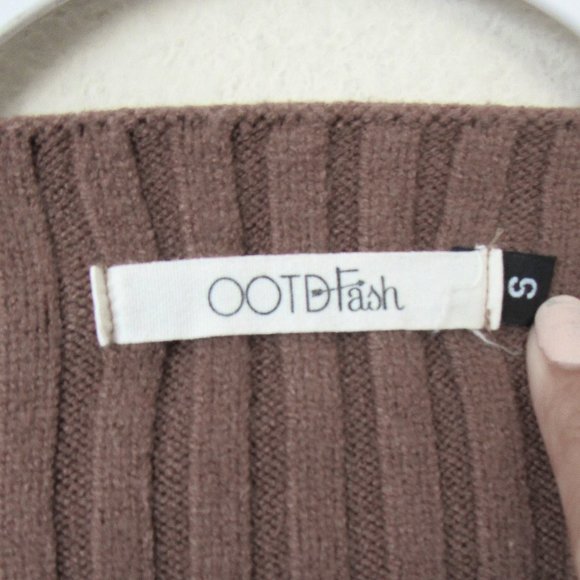 CHOCOLATE Brown Cropped Knit Cardigan SweaterSize-Small Excellent! ~orig.$58~ - Picture 4 of 7